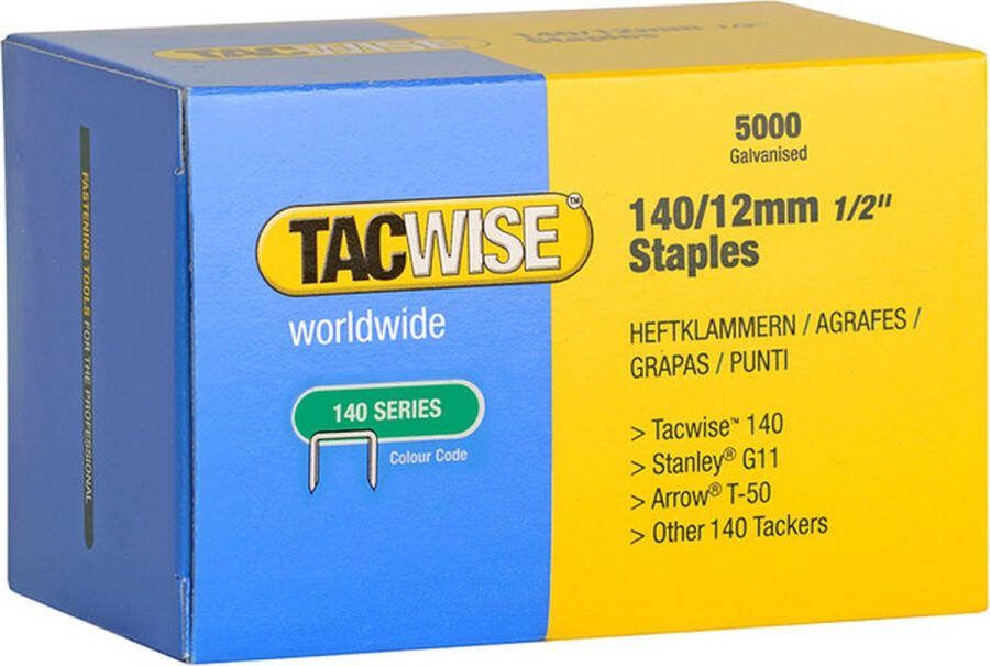 TACWISE nieten voor tacker Type 140 12 mm Gegalvaniseerd 5000 stuks