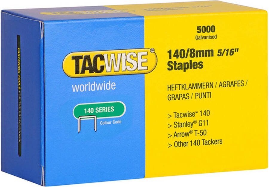 TACWISE nieten voor tacker Type 140 8 mm Gegalvaniseerd 5000 stuks