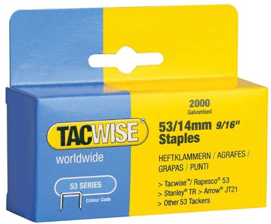 TACWISE nieten voor tacker Type 53 14 mm Gegalvaniseerd 2000 stuks