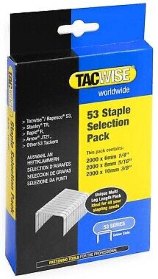 TACWISE nieten voor tacker Type 53 6 8 en 10 mm Gegalvaniseerd 6000 stuks Multipack
