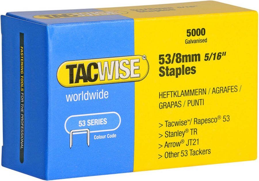 TACWISE nieten voor tacker Type 53 8 mm Gegalvaniseerd 2000 stuks