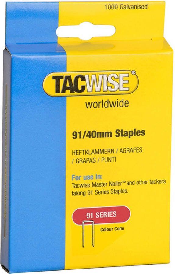TACWISE nieten voor tacker Type 91 40 mm Gegalvaniseerd 1000 stuks
