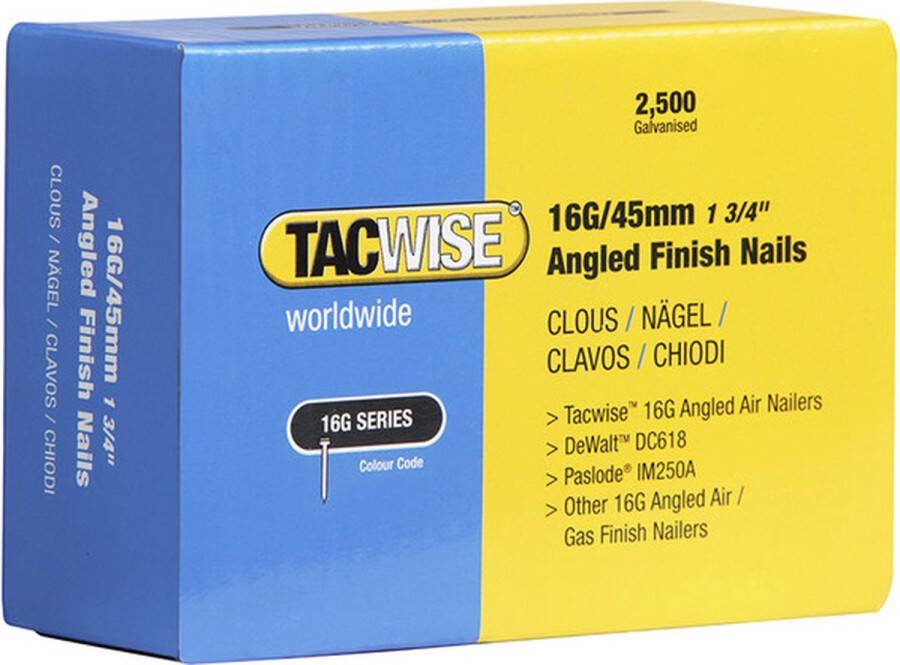 TACWISE schuine afbouwnagel Nagel voor tacker 45 mm Gegalvaniseerd 2500 stuks