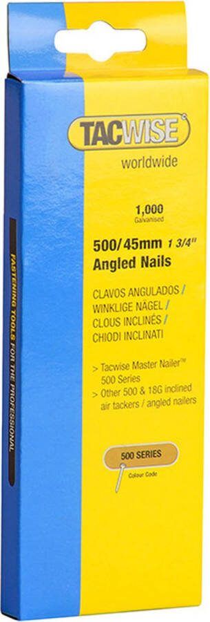 TACWISE schuine nagel Serie 500 Nagel voor tacker 45 mm Gegalvaniseerd 1.000 stuks