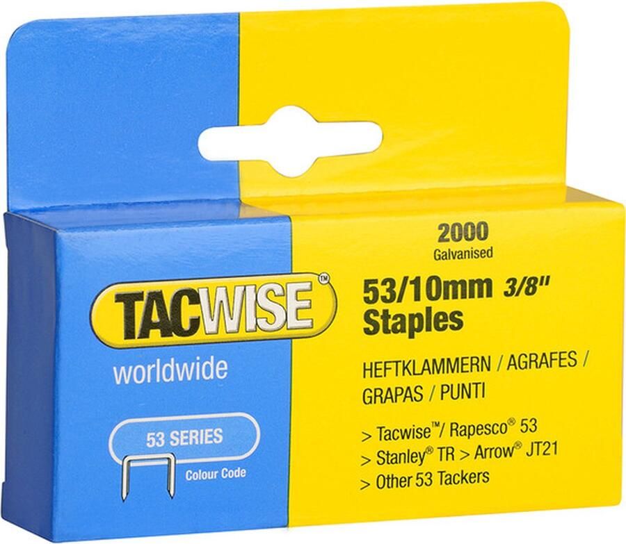 TACWISE nieten voor tacker Type 53 10 mm Gegalvaniseerd 2000 stuks