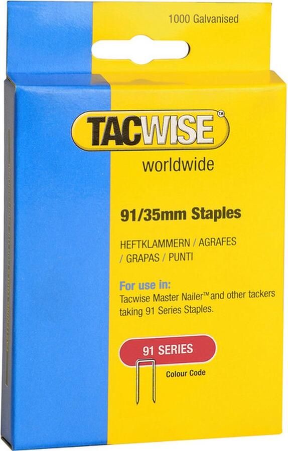TACWISE nieten voor tacker Type 91 35 mm Gegalvaniseerd 1000 stuks