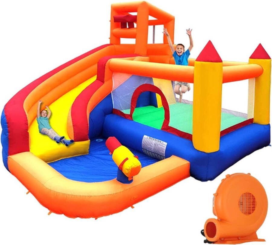 Tades Springkasteel Springkussen Springkussens Springkussen Met Glijbaan Waterglijbaan waterpret speelgoed buiten Waterpret Voor Kinderen Waterglijbaan Opblaasbaar