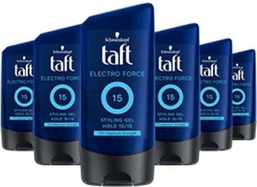 Taft Electro Force Shark Tottle Haargel Haarstyling Voordeelverpakking 6 x 150 ml