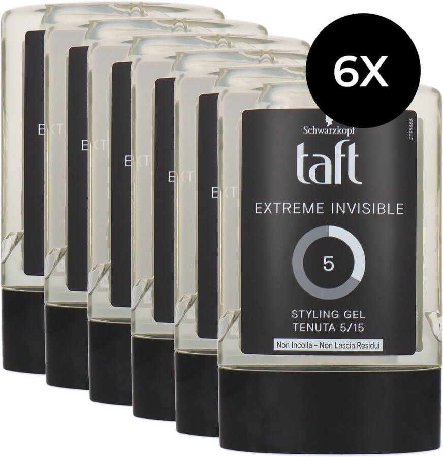 Taft Extreme Invisible Haargel Voordeelverpakking 6 x 300 ml