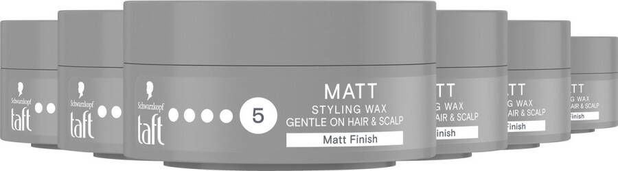 Taft Matt Wax Haarwax Haarstyling Voordeelverpakking 6 x 75 ml