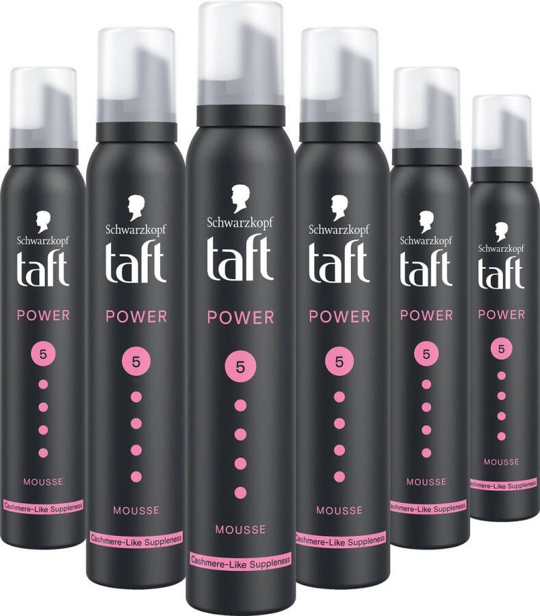 Taft Power Cashmere Mousse Haarstyling Haarmousse Voordeelverpakking 6 x 200 ml