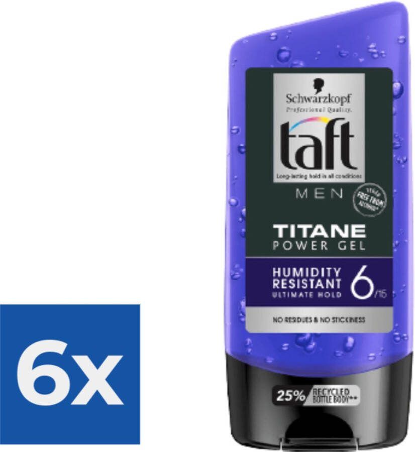Taft Power Haargel Tube Titane 150ml Voordeelverpakking 6 stuks