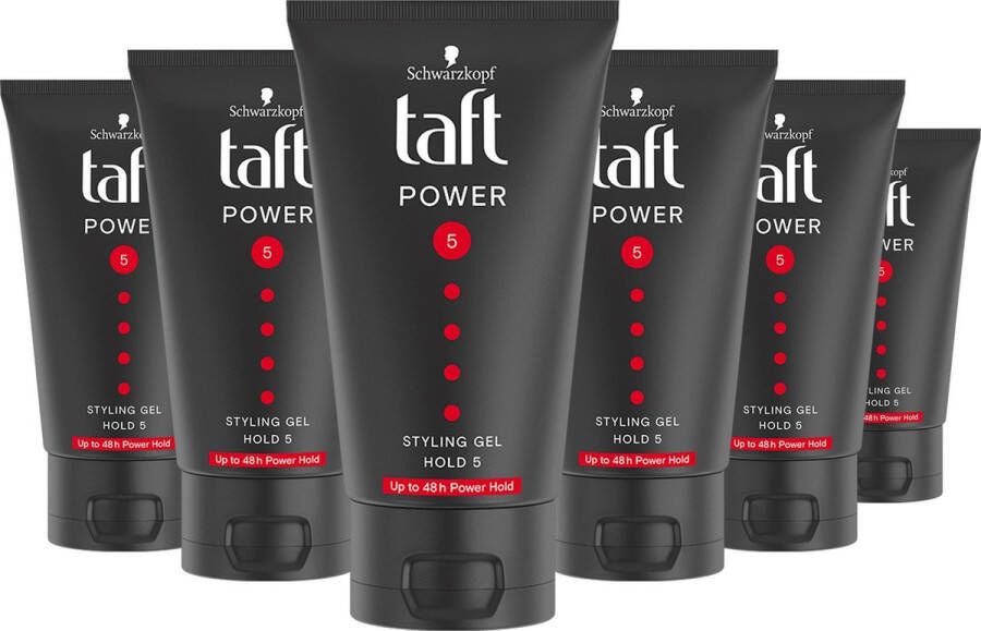 Taft Power Styling Gel Tube Haargel Haarstyling Voordeelverpakking 6 x 150 ml