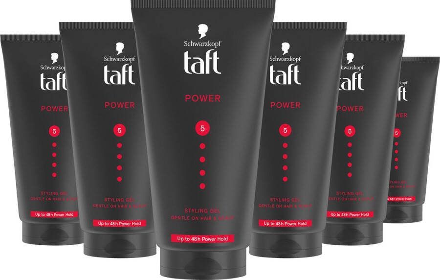 Taft Power Styling Gel Tube Haargel Haarstyling Voordeelverpakking 6 x 150 ml