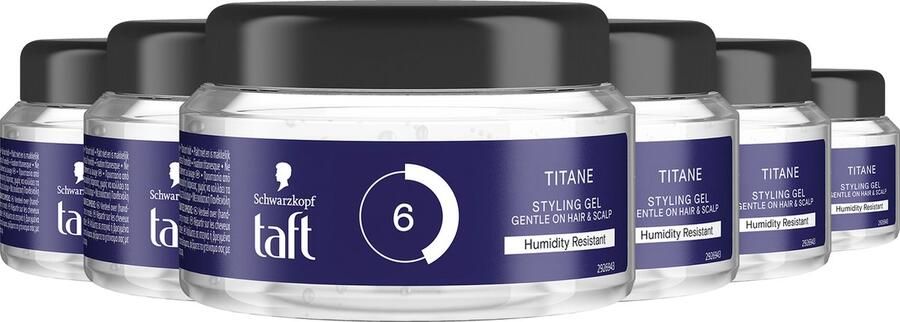 Schwarzkopf Taft Power Gel Titane pot voordeelverpakking 6 x 250 ml
