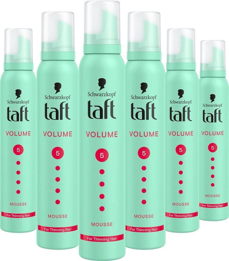 Taft Volume Mega Strong Styling Mousse Haarmousse Haarstyling 6x 200ml Voordeelverpakking