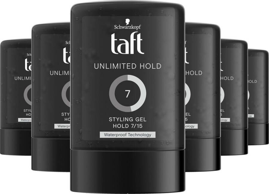 Taft Unlimited Hold Gel Tottle Haargel Haarstyling Voordeelverpakking 6 x 300 ml