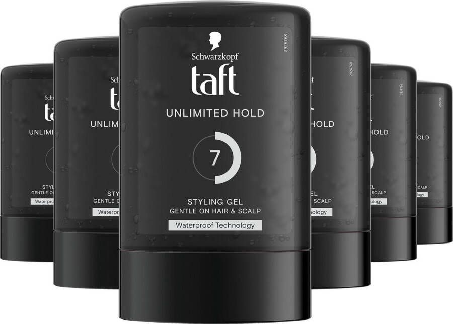 Taft Unlimited Hold Gel Tottle Haargel Haarstyling 6 x 300ml Voordeelverpakking
