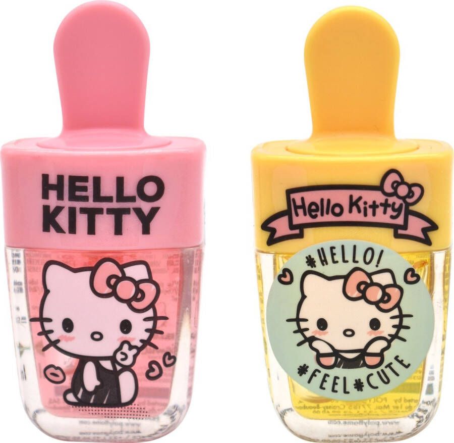 Take Care Hello Kitty Lip Gloss Set Aardbei & Ananas Smaken (2 Stuks)
