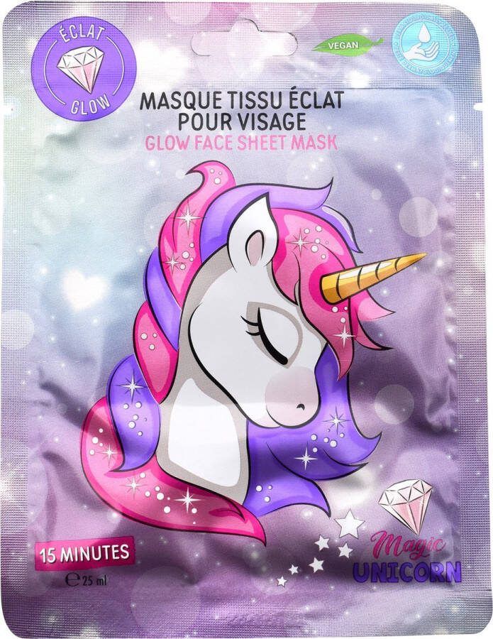 Take Care Unicorn Gezichtsmasker Hyaluronzuur Roze Grapefruit 12 stuks in Voordeelverpakking