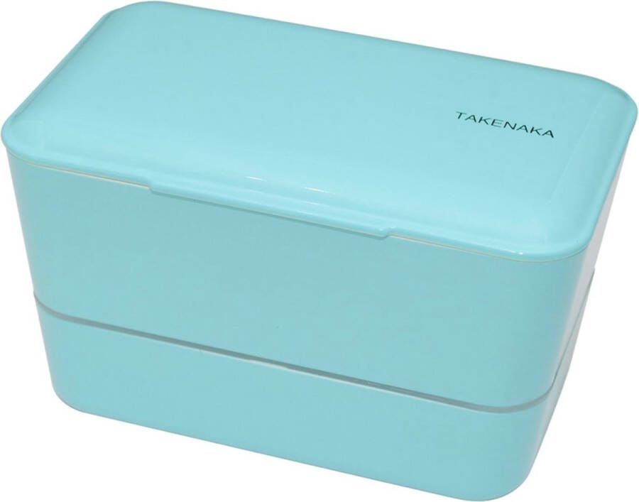 TAKENAKA Bento Bite Box Dual Blue Ice milieuvriendelijke lunchbox gemaakt in Japan BPA- & rietvrij 100% recyclebaar plastic flesgebruik magnetron- en vaatwasmachinebestendig Bentobox rechthoekig L173xW110xH107mm (Blauw ijs)