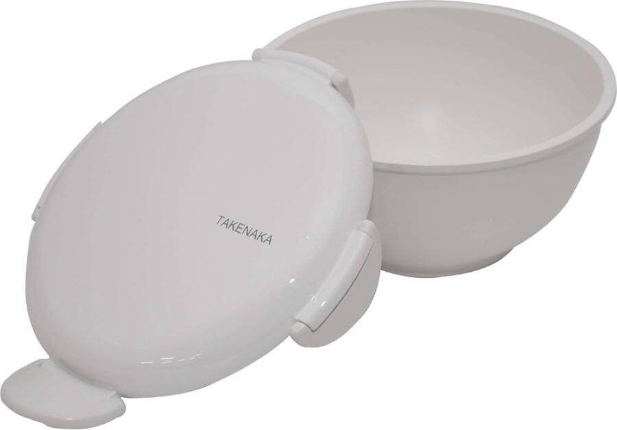 TAKENAKA Bento Bowl Coconut White milieuvriendelijke lunchbox gemaakt in Japan BPA- & rietvrij 100% recyclebaar plastic flesgebruik magnetron- en vaatwasmachinebestendig Bentobox rechthoekig W11.0xH10.0cm 1000ml (Kokos Wit)