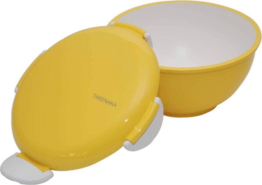 TAKENAKA Bento Bowl Lemon Zest milieuvriendelijke lunchbox gemaakt in Japan BPA- & rietvrij 100% recyclebaar plastic flesgebruik magnetron- en vaatwasmachinebestendig Bentobox rechthoekig W11.0xH10.0cm 1000ml (Citroenschil)