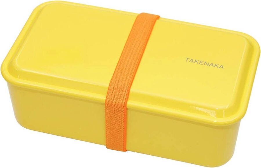 TAKENAKA Bento Snack Box Lemon Zest milieuvriendelijke lunchbox gemaakt in Japan BPA- & rietvrij 100% recyclebaar plastic flesgebruik magnetron- en vaatwasmachinebestendig Bentobox rechthoekig W19xD10.5 xH6.85cm 940ml (Citroenschil)