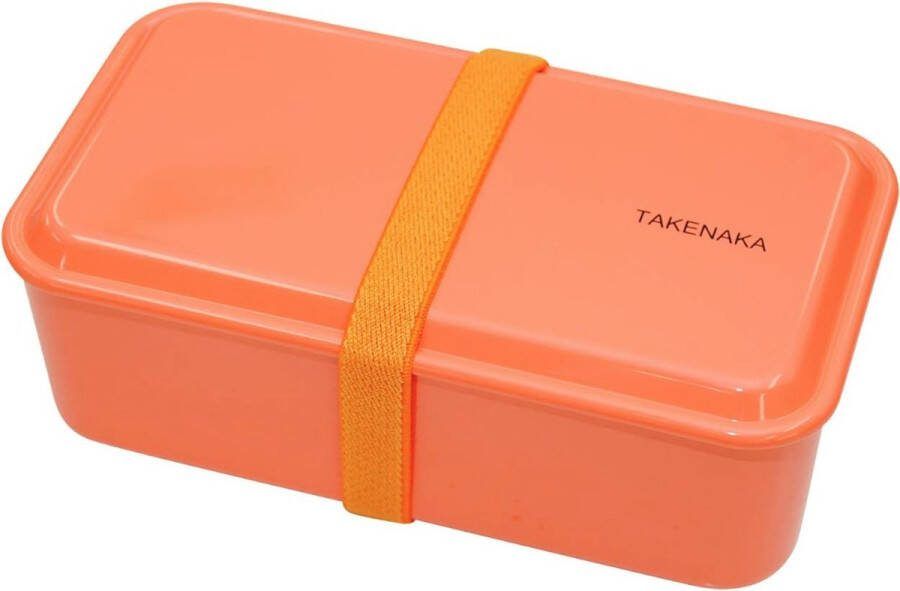 TAKENAKA Bento Snack Box Tangerine Orange milieuvriendelijke lunchbox gemaakt in Japan BPA- & rietvrij 100% recyclebaar plastic flesgebruik magnetron- en vaatwasmachinebestendig Bentobox rechthoekig W19xD10.5 xH6.85cm 940ml (Mandarijn Sinaasappel)