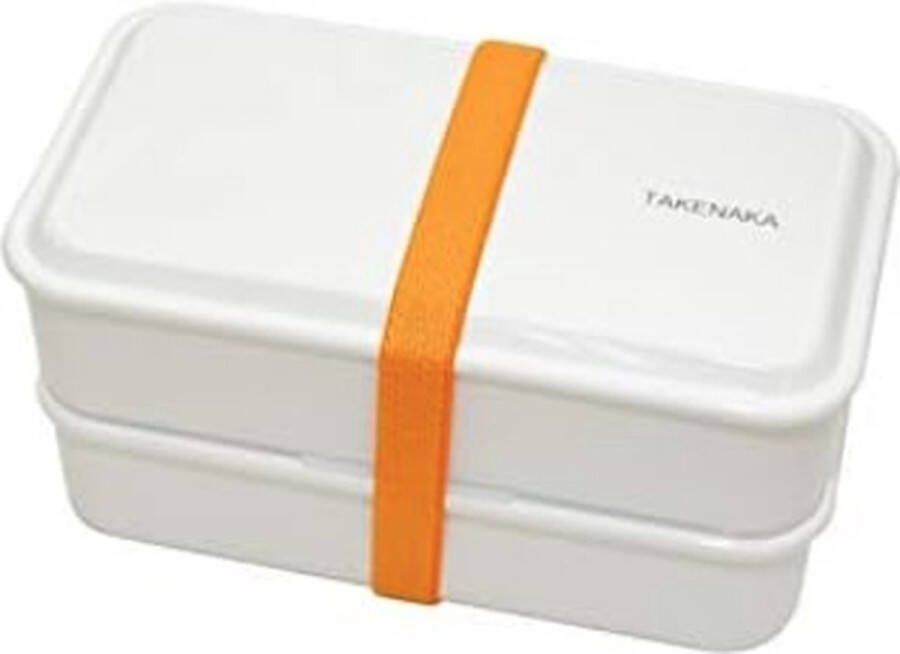 TAKENAKA Bento Snack Dual Box Coconut White milieuvriendelijke lunchbox gemaakt in Japan BPA- & rietvrij 100% recyclebaar plastic flesgebruik magnetron- en vaatwasmachinebestendig Bentobox rechthoekig W19.5xD12.5 xH9.65cm 1250ml (Kokos Wit)