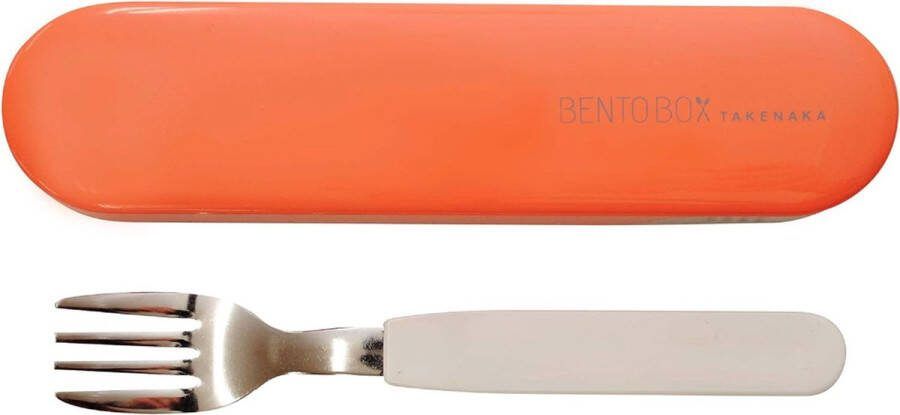 TAKENAKA FORK & CASE Bestekset 1-delig Vork in doos RVS Tangerine Orange W15.5 x D3.8 x H2.0 cm 73g (Mandarijn Sinaasappel)