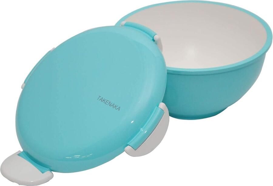 TAKENAKA Bento Bowl Blue Ice milieuvriendelijke lunchbox gemaakt in Japan BPA- & rietvrij 100% recyclebaar plastic flesgebruik magnetron- en vaatwasmachinebestendig Bentobox rechthoekig W11.0xH10.0cm 1000ml (Blauw ijs)