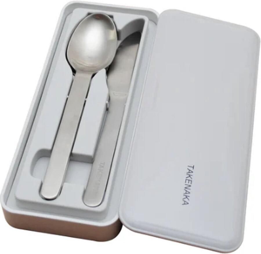 TAKENAKA Bestekset 3-delig Mes vork en lepel RVS Gray Champignon B19 0 x D7 9 x H2 55 cm 282g (Grijze Champignon)