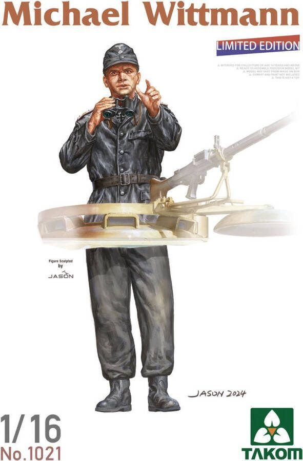 TAKOM 1:16 1021 Michael Wittmann Figuur Limited Edition Plastic Modelbouwpakket