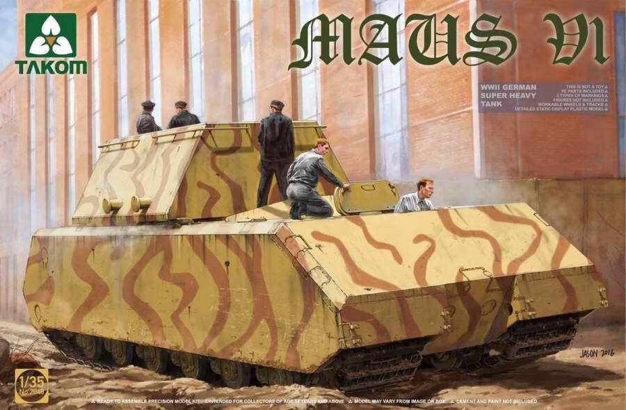 TAKOM 1:35 2049 WWII German Super Heavy Tank Maus V1 Plastic Modelbouwpakket