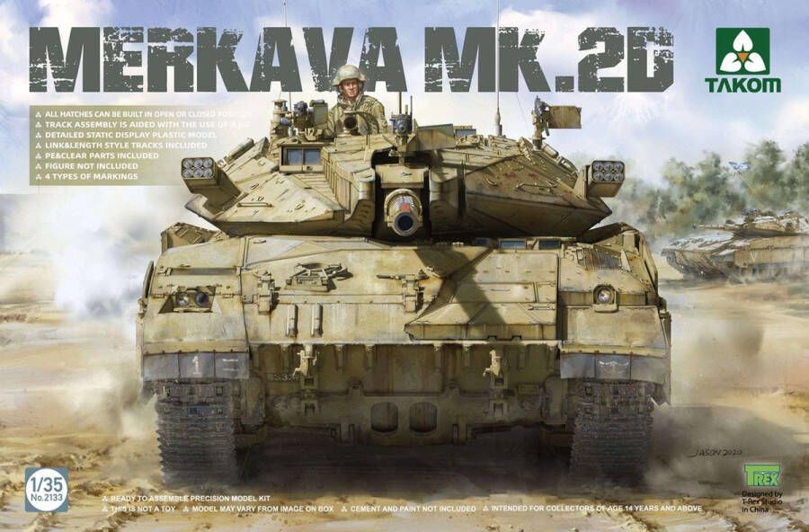 TAKOM 1:35 2133 Merkava 2D Israel Defence Forces Main Battle Tank Plastic Modelbouwpakket