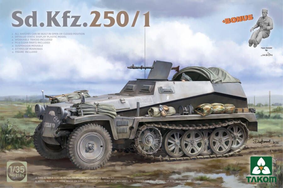TAKOM 1:35 2184 Sd.Kfz.250 1 Militair Voertuig Plastic Modelbouwpakket
