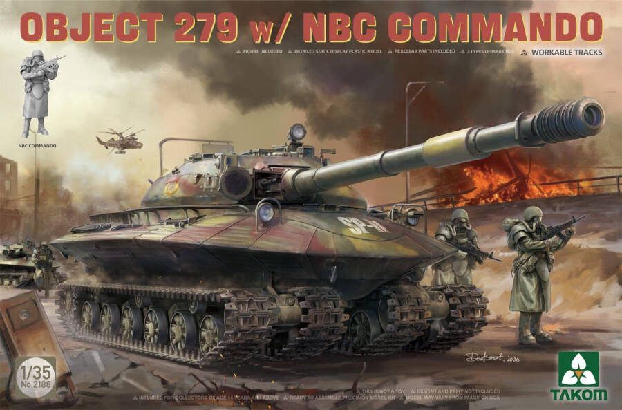 TAKOM 1:35 2188 Object 279 met NBC Commando Plastic Modelbouwpakket