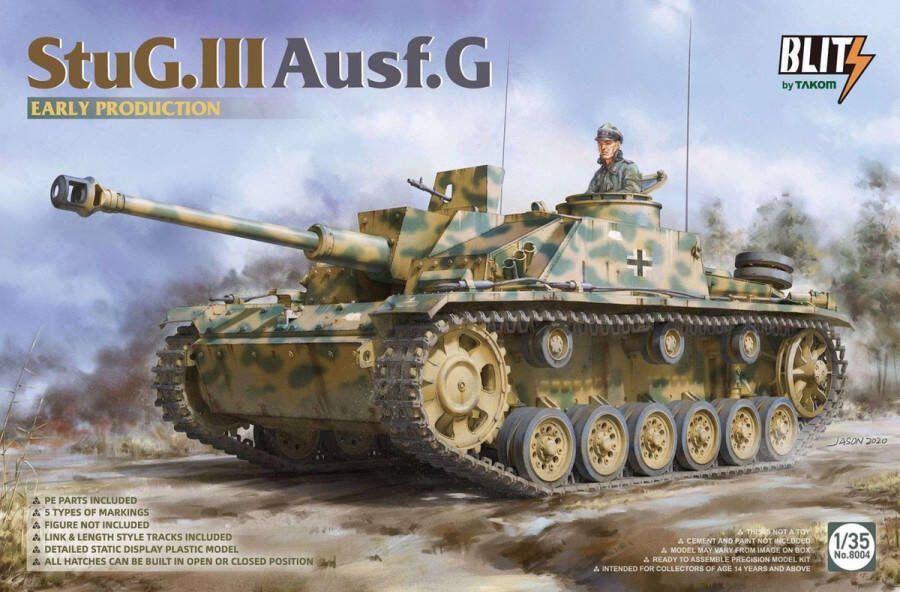 TAKOM 1:35 8004 Sturmgeschütz III Ausf. G Early ion Plastic Modelbouwpakket