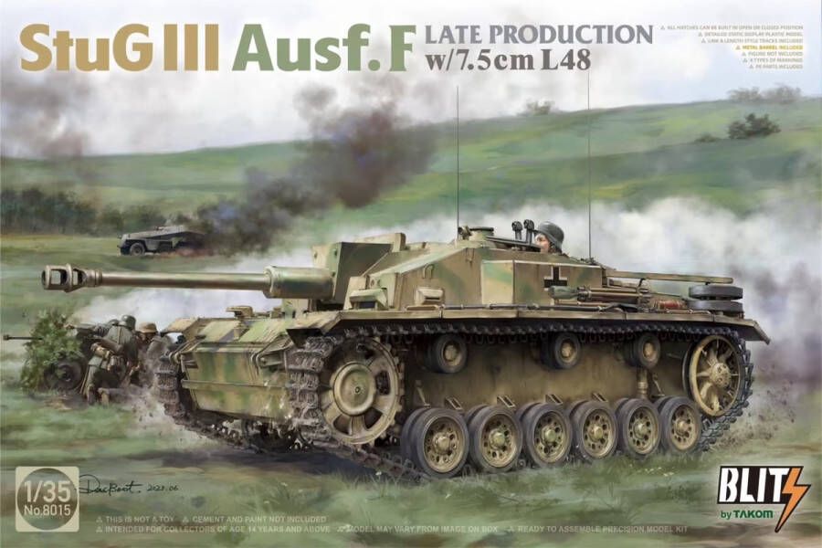 TAKOM 1:35 8015 StuG III Ausf. F Late ion w 7.5cm L 48 Plastic Modelbouwpakket