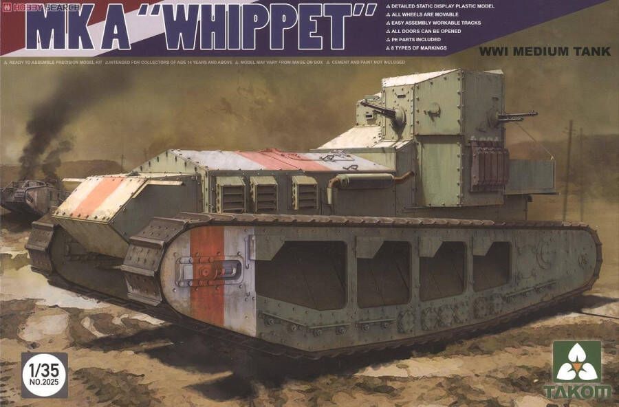 Takom en meer Takom MK A 'Whippet' WWI Medium Tank + Ammo by Mig lijm