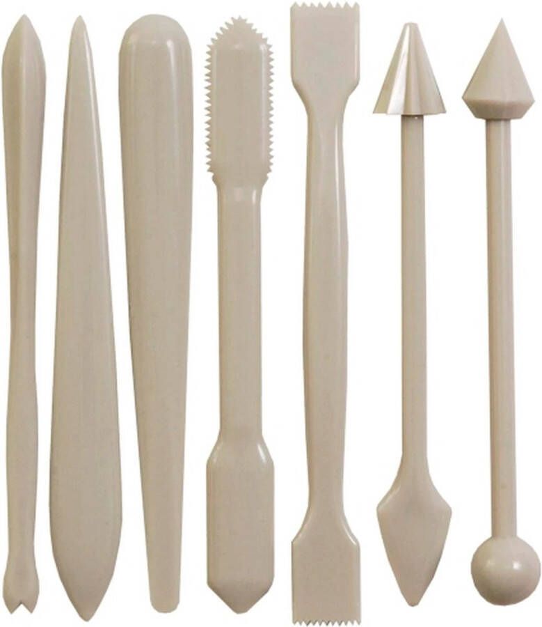 Tala Modeleer Tools Set van 7 Stuks Wit Kunststof