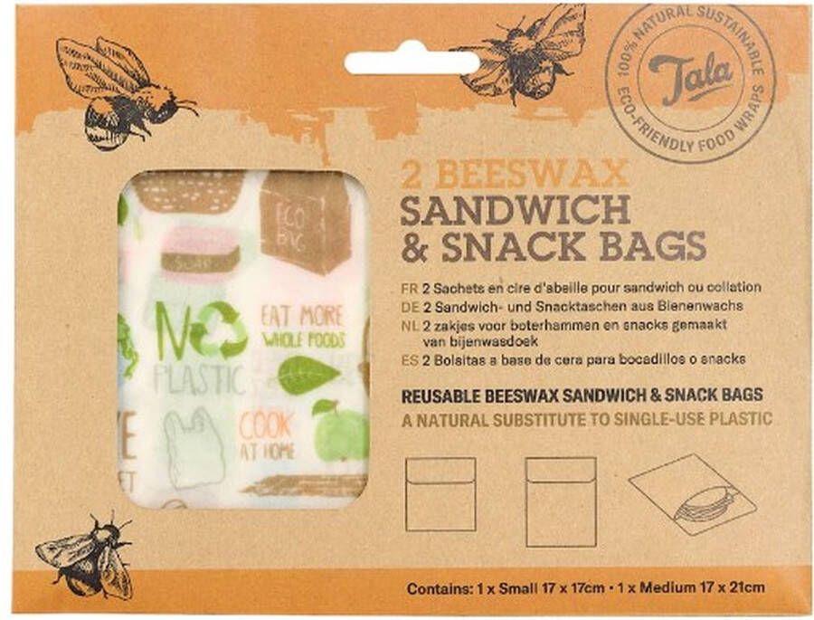 Tala Sandwich & Snack Zakje Set van 2 Stuks Zero Waste