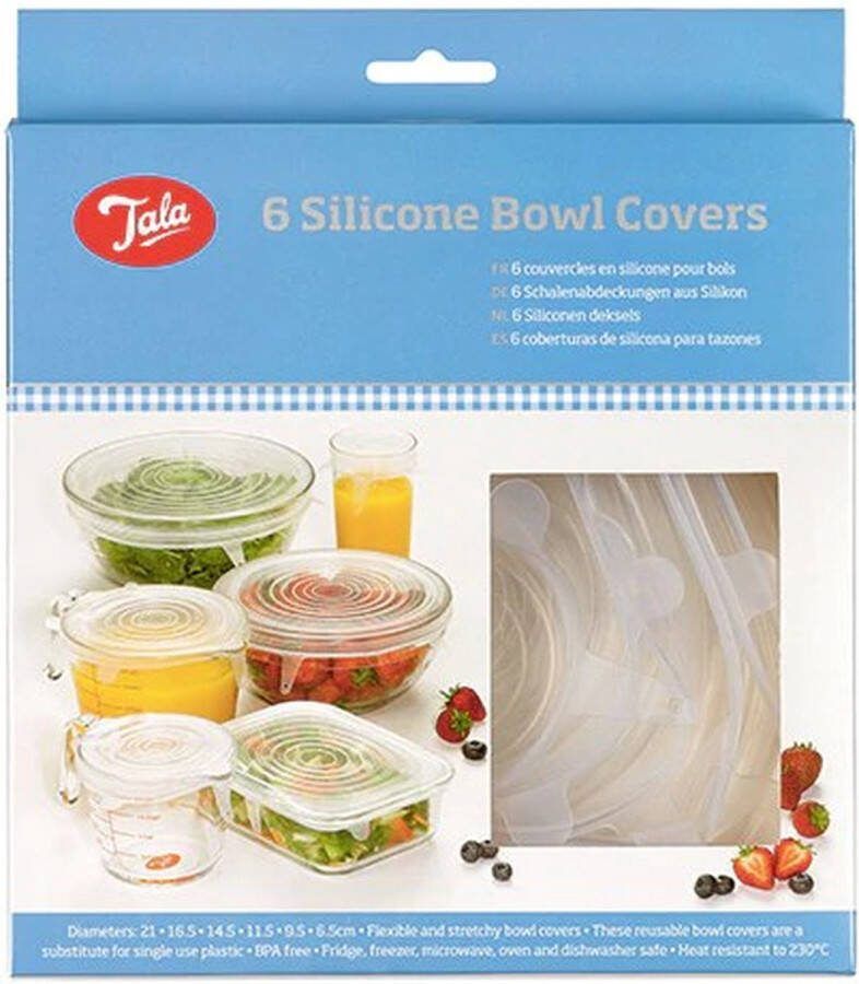 Tala Schaal Covers Set van 6 Stuks Siliconen Transparant
