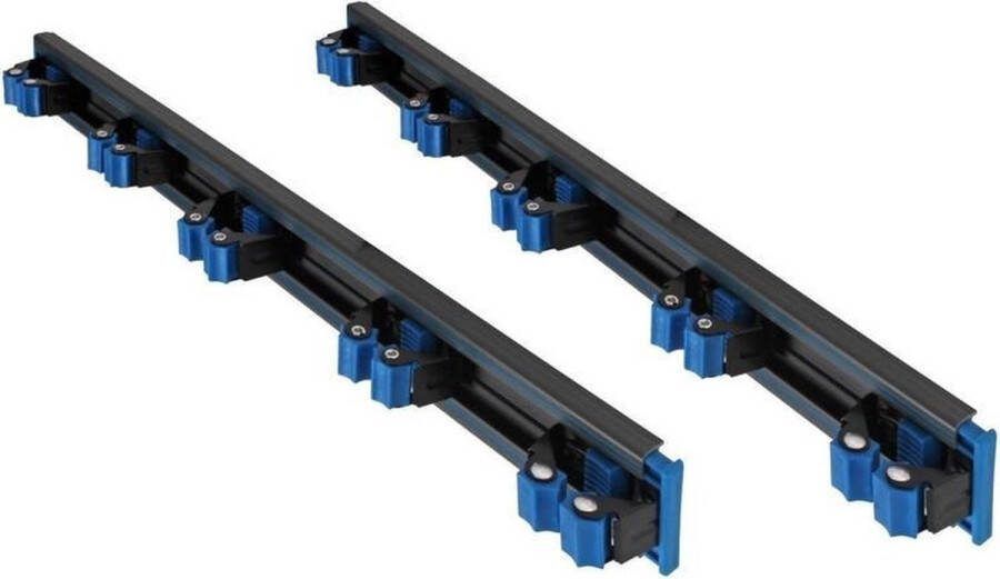 Talen Tools 2x Gereedschapshouder op rail met 5 klemmen 58 x 10 x 5 cm klemrollen gereedschapsklemmen