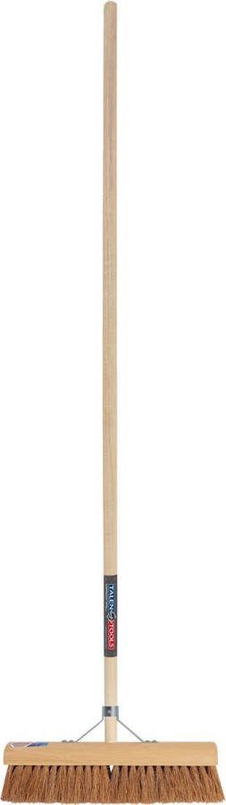 Talen Tools Zachte bezem van kokosvezel 40 cm houten steel 150 cm