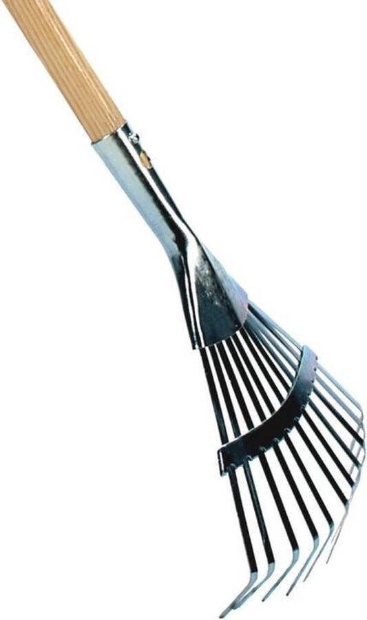 Talen Tools Gazonhark met houten steel 75 cm mini bladhark -Tuinartikelen