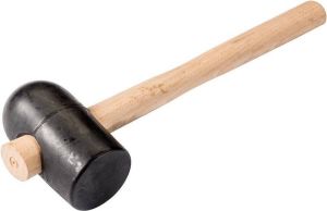 Talen Tools Rubber hamer hard 1350 gram met houten steel