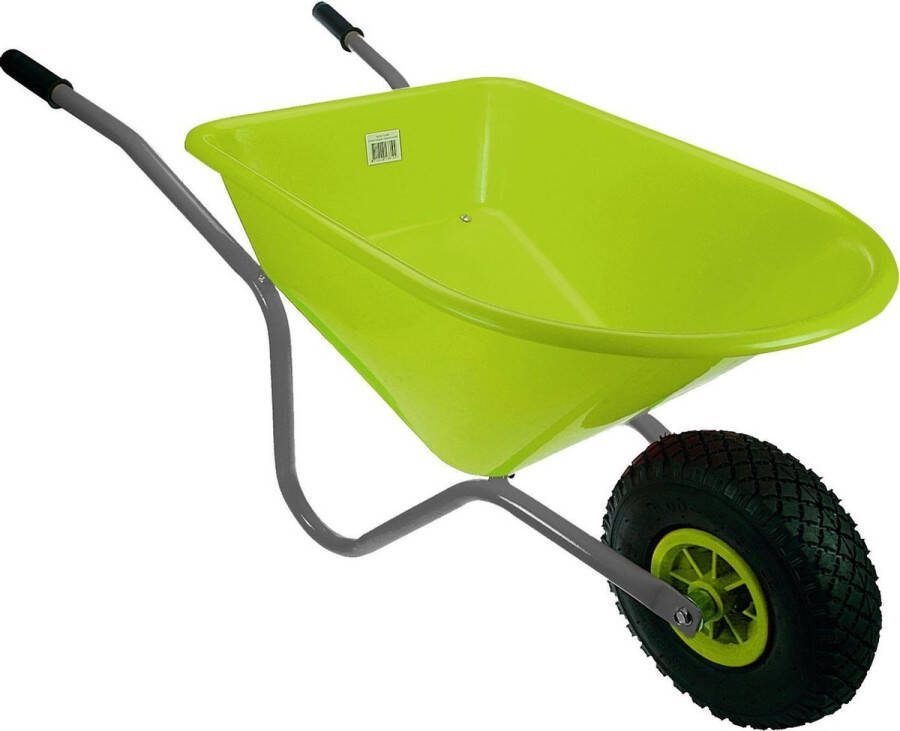Talen Tools Kinderkruiwagen met luchtband – Kruiwagen Hoogwaardige kwaliteit -Kinderspeelgoed Metaal Kunststof Lime Grijs