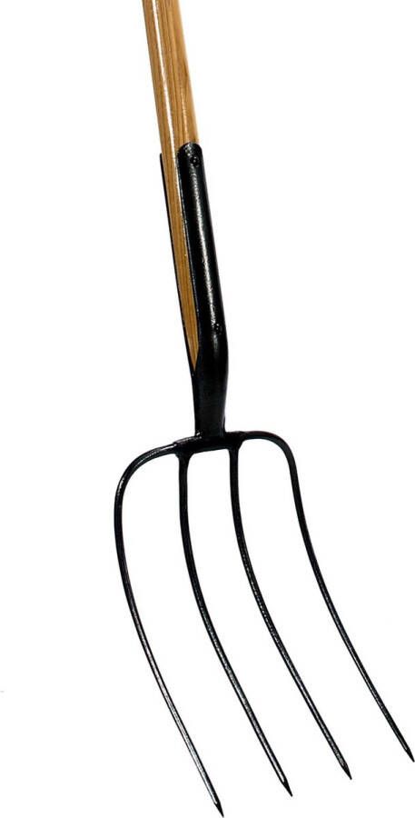 Talen Tools Mestvork 4 tanden houten steel 85 cm met T-greep en vaste veer verbinding